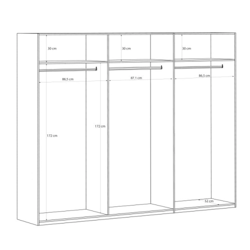 Szafa ubraniowa 266 cm Kolor Dąb Mauvella